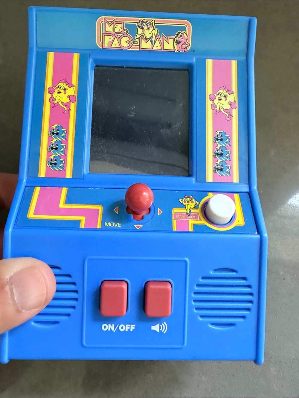 Ms. Pac-Man Blue Handheld Arcade Game - Picture 2 of 3
